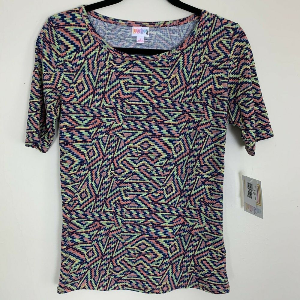 LuLaRoe GiGi Geometric Print Short Sleeve Shirt S